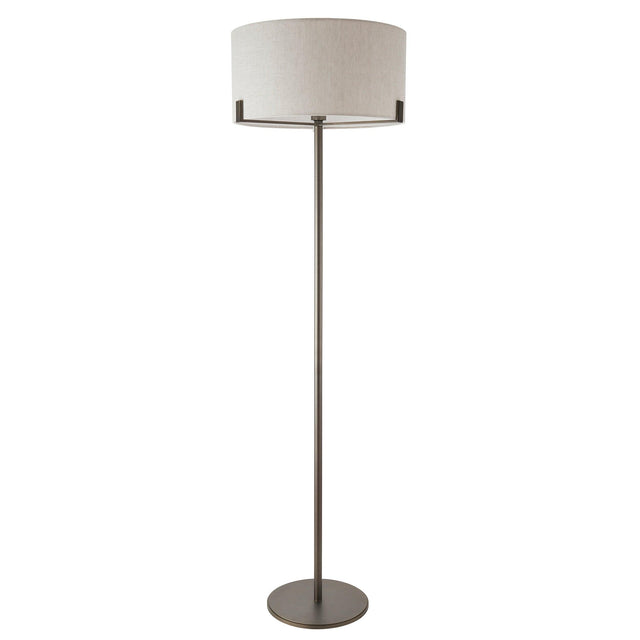 Endon Lighting - 72634 - Endon Lighting 72634 Hayfield Indoor Floor Lamps Brushed bronze finish & natural linen Non-dimmable