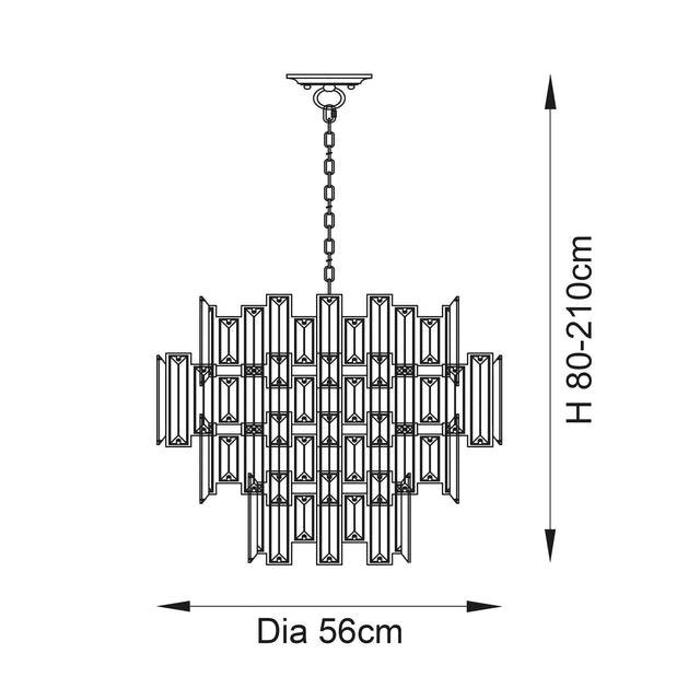 Endon Lighting - 72744 - Endon Lighting 72744 Viviana Indoor Pendant Light Chrome plate & champagne crystal Dimmable