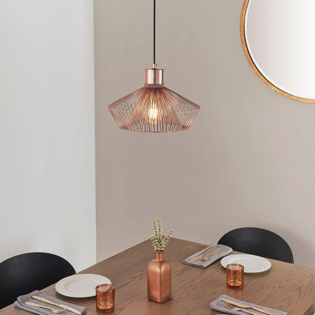 Endon Lighting - 72813 - Endon Lighting 72813 Kimberley Indoor Pendant Light Copper plate Dimmable