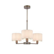 Endon Lighting - 73016 - Endon Lighting 73016 Daley Indoor Pendant Light Dark antique bronze plate & marble fabric Dimmable