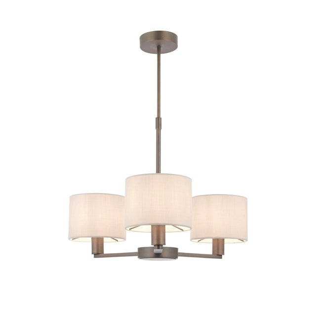 Endon Lighting - 73016 - Endon Lighting 73016 Daley Indoor Pendant Light Dark antique bronze plate & marble fabric Dimmable