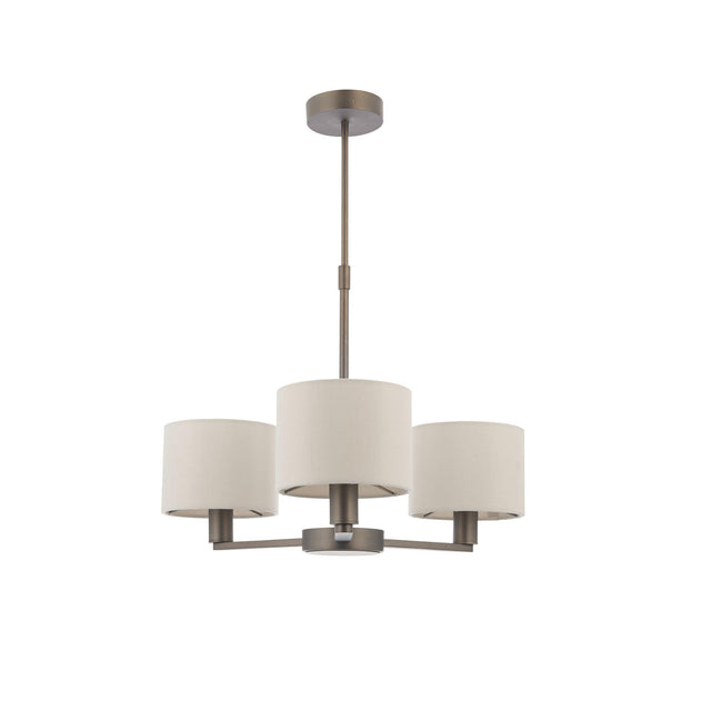 Endon Lighting - 73016 - Endon Lighting 73016 Daley Indoor Pendant Light Dark antique bronze plate & marble fabric Dimmable