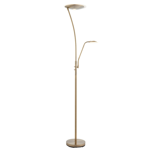 Endon Lighting - 73080 - Endon Lighting 73080 Alassio Indoor Floor Lamps Antique brass plate & frosted plastic Non-dimmable