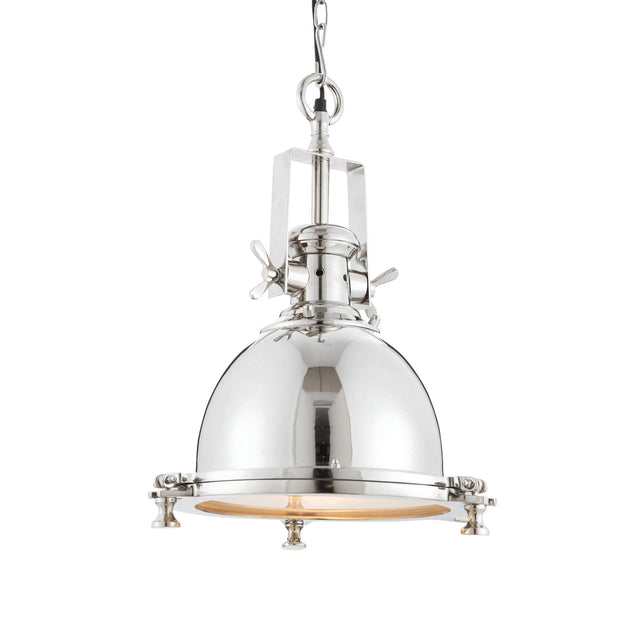 Endon Lighting - 73103 - Endon Lighting 73103 Fenton Indoor Pendant Light Bright nickel plate & sandblasted glass Dimmable