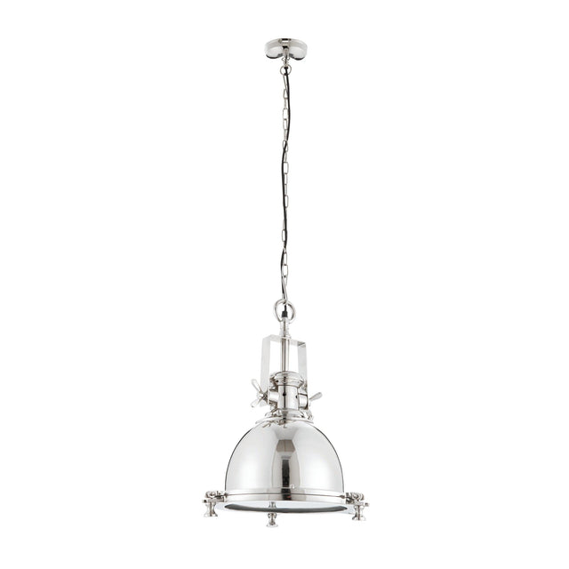 Endon Lighting - 73103 - Endon Lighting 73103 Fenton Indoor Pendant Light Bright nickel plate & sandblasted glass Dimmable