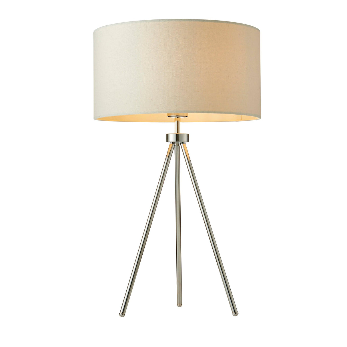 Endon Lighting - 73144 - Endon Lighting 73144 Tri Indoor Table Lamps Chrome plate & ivory fabric Non-dimmable