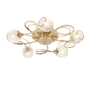 Endon Lighting - 73757 - Endon Lighting 73757 Aherne Indoor Semi flush Light Antique brass plate with clear glass & antique brass wire Dimmable