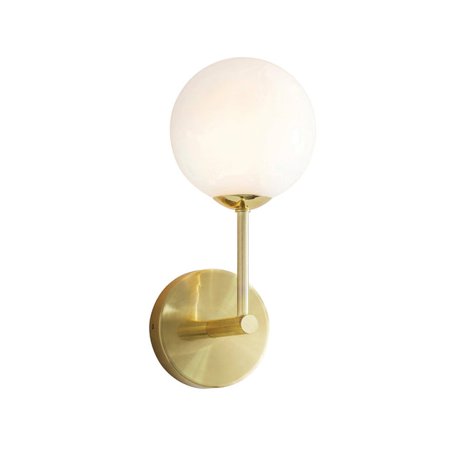 Endon Lighting - 75960 - Endon Lighting 75960 Otto Indoor Wall Light Satin brass plate & opal glass Dimmable