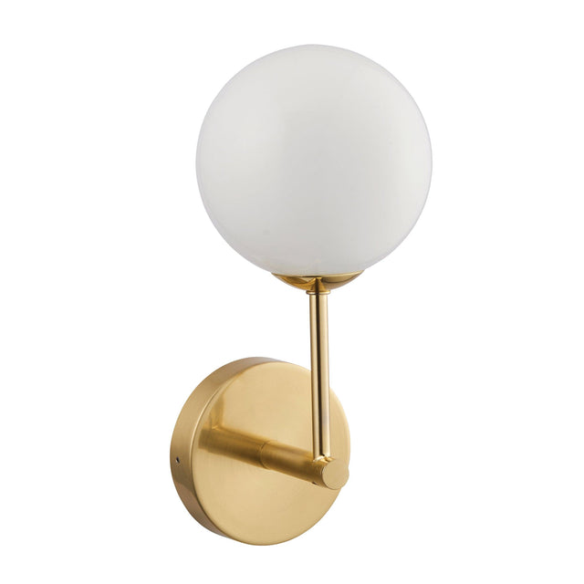 Endon Lighting - 75960 - Endon Lighting 75960 Otto Indoor Wall Light Satin brass plate & opal glass Dimmable