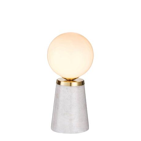 Endon Lighting - 75968 - Endon Lighting 75968 Otto Indoor Table Lamps Grey marble, satin brass plate & opal glass Non-dimmable