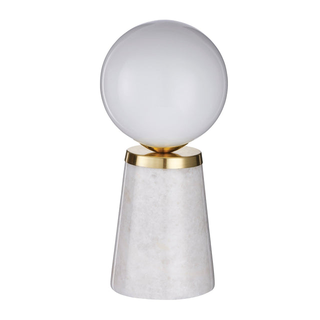 Endon Lighting - 75968 - Endon Lighting 75968 Otto Indoor Table Lamps Grey marble, satin brass plate & opal glass Non-dimmable