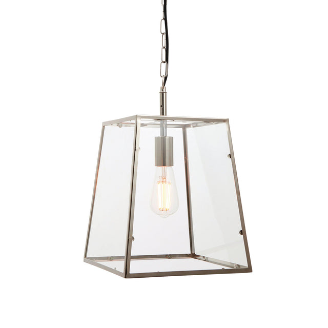 Endon Lighting - 76225 - Endon Lighting 76225 Hurst Indoor Pendant Light Bright nickel plate & clear glass Dimmable