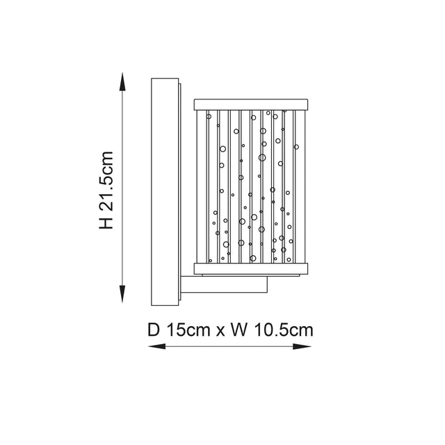 Endon Lighting - 76259 - Endon Lighting 76259 Easton Indoor Wall Light Bright nickel plate & ribbed bubble glass Dimmable