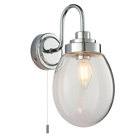 Endon Lighting - 76304 - Endon Lighting 76304 Hampton Bathroom Wall Light Clear glass & chrome plate Non-dimmable