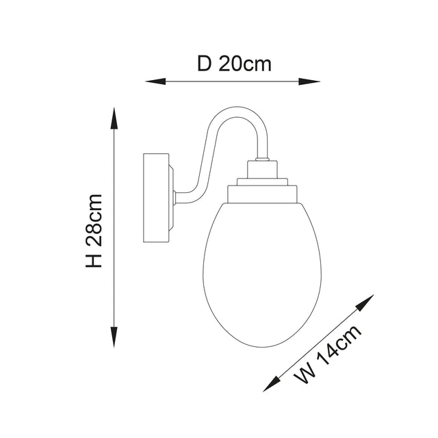 Endon Lighting - 76304 - Endon Lighting 76304 Hampton Bathroom Wall Light Clear glass & chrome plate Non-dimmable