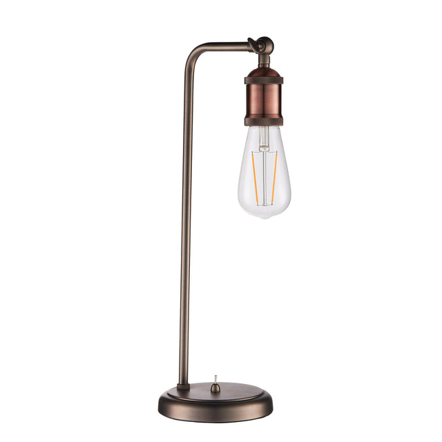 Endon Lighting - 76339 - Endon Lighting 76339 Hal Indoor Table Lamps Aged pewter & aged copper plate Non-dimmable