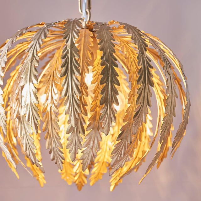 Endon Lighting - 76360 - Endon Lighting 76360 Delphine Indoor Pendant Light Gold leaf Dimmable