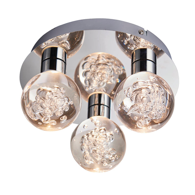 Endon Lighting - 76364 - Endon Lighting 76364 Versa Bathroom Flush Light Chrome plate & clear bubble acrylic Non-dimmable