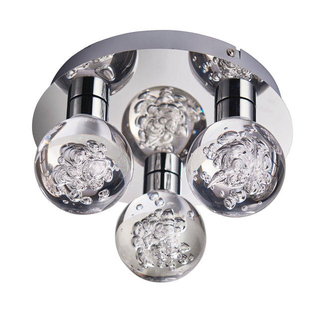 Endon Lighting - 76364 - Endon Lighting 76364 Versa Bathroom Flush Light Chrome plate & clear bubble acrylic Non-dimmable