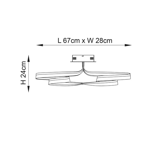 Endon Lighting - 76393 - Semi Flush Light