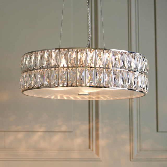 Endon Lighting - 76513 - Endon Lighting 76513 Verina Indoor Pendant Light Clear crystal & chrome plate Non-dimmable