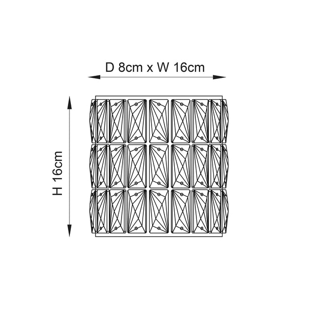 Endon Lighting - 76515 - Endon Lighting 76515 Verina Indoor Wall Light Clear crystal & chrome plate Dimmable