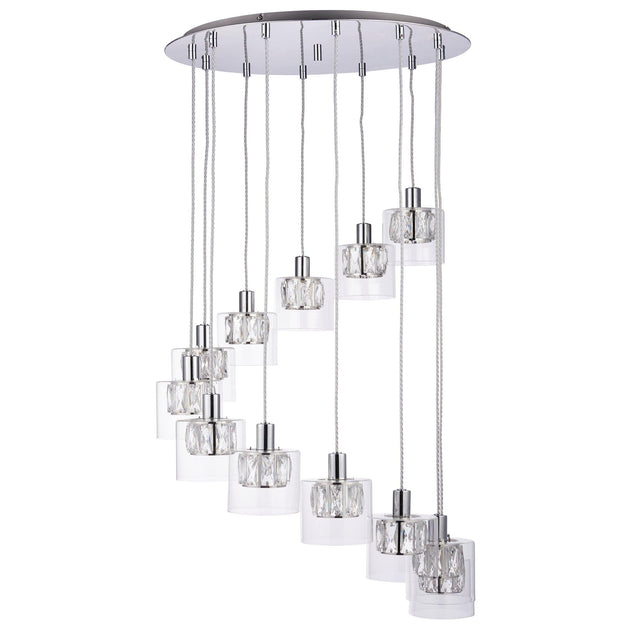 Endon Lighting - 76518 - Endon Lighting 76518 Verina Indoor Pendant Light Chrome plate & clear glass Dimmable