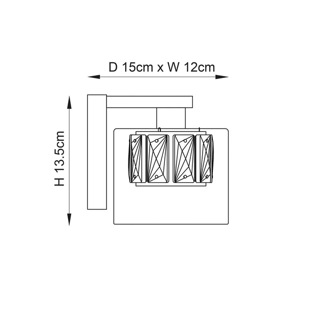 Endon Lighting - 76521 - Endon Lighting 76521 Verina Indoor Wall Light Chrome plate & clear glass Dimmable