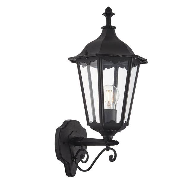 Endon Lighting - 76546 - Endon Lighting 76546 Burford Outdoor Wall Light Matt black & clear glass Dimmable