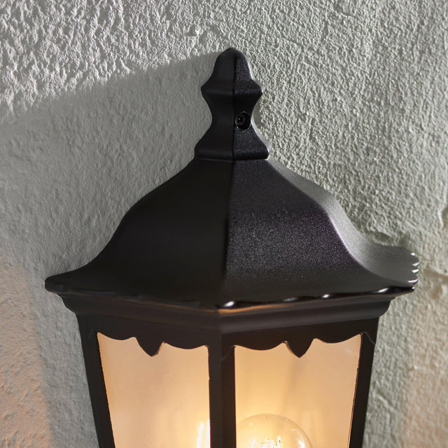 Endon Lighting - 76547 - Endon Lighting 76547 Burford Outdoor Wall Light Matt black & clear glass Dimmable