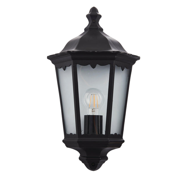 Endon Lighting - 76547 - Endon Lighting 76547 Burford Outdoor Wall Light Matt black & clear glass Dimmable