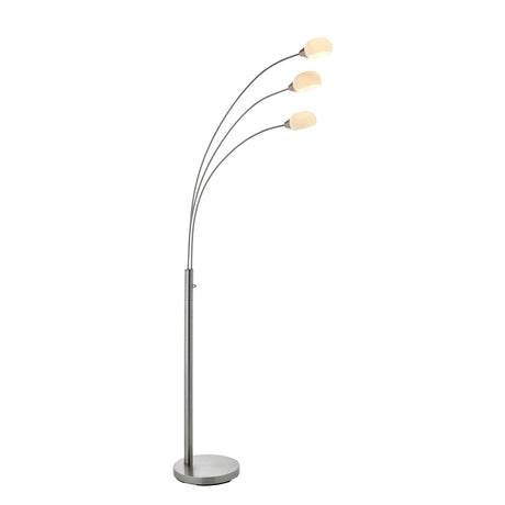 Endon Lighting - 76567 - Endon Lighting 76567 Jaspa Indoor Floor Lamps Satin nickel plate & white glass Dimmer included