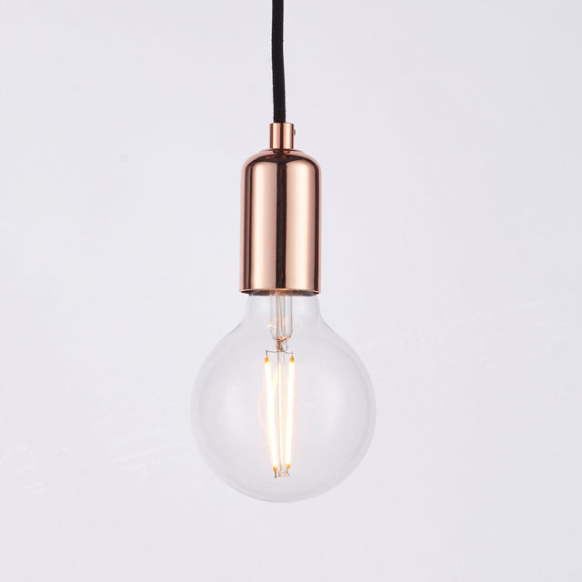 Endon Lighting - 76580 - Endon Lighting 76580 Studio Indoor Pendant Light Copper plate Dimmable