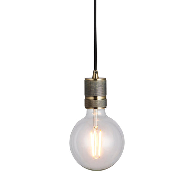 Endon Lighting - 76587 - Endon Lighting 76587 Urban Indoor Pendant Light Antique brass plate Dimmable