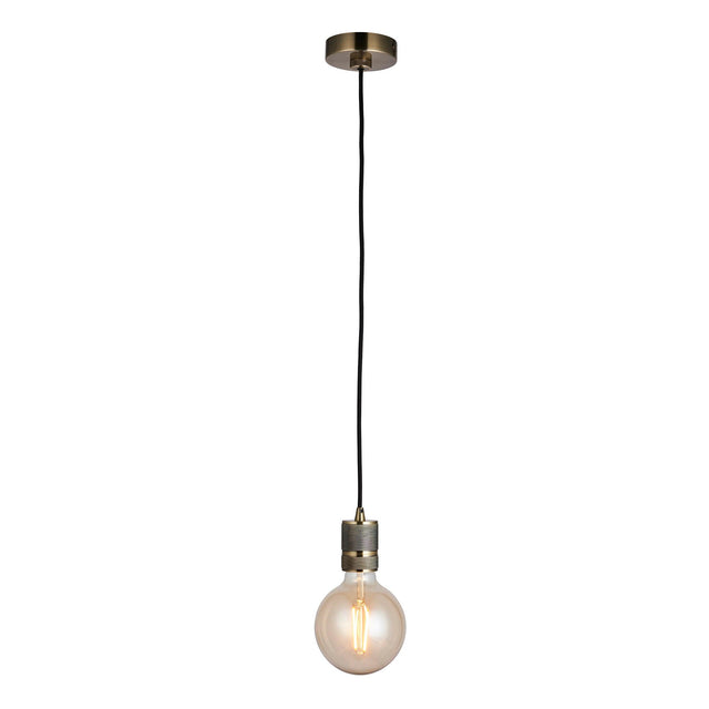 Endon Lighting - 76587 - Endon Lighting 76587 Urban Indoor Pendant Light Antique brass plate Dimmable