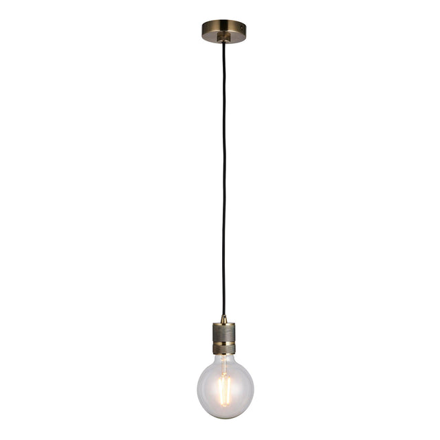 Endon Lighting - 76587 - Endon Lighting 76587 Urban Indoor Pendant Light Antique brass plate Dimmable