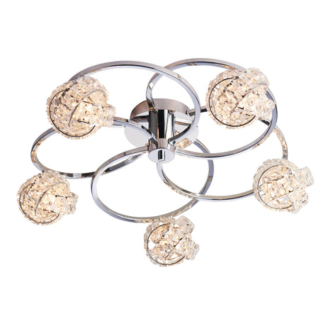 Endon Lighting - 76595 - Endon Lighting 76595 Talia Indoor Semi flush Light Chrome plate & clear crystal Dimmable