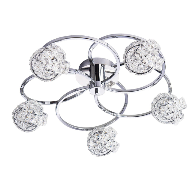 Endon Lighting - 76595 - Endon Lighting 76595 Talia Indoor Semi flush Light Chrome plate & clear crystal Dimmable