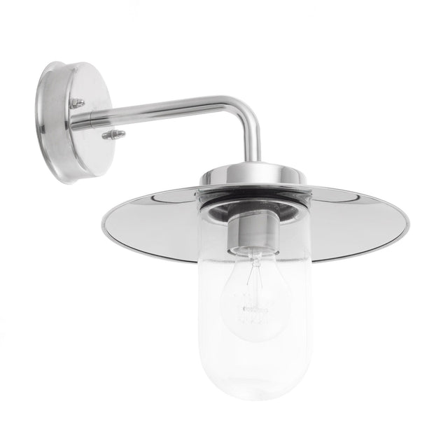 Endon Lighting - 76597 - Endon Lighting 76597 Addison Outdoor Wall Light Polished stainless steel & clear glass Dimmable