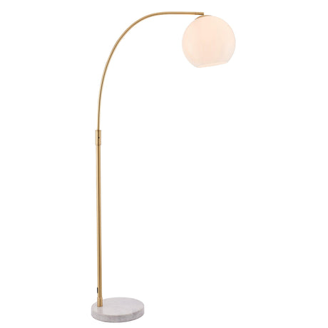Endon Lighting - 76613 - Endon Lighting 76613 Otto Indoor Floor Lamps Satin brass plate, white/grey marble & opal glass Non-dimmable