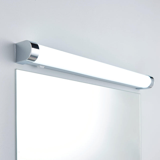 Endon Lighting - 76656 - Endon Lighting 76656 Moda Bathroom Wall Light White ribbed & chrome effect plastic Non-dimmable