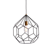 Endon Lighting - 76686 - Endon Lighting 76686 Deco Indoor Pendant Light Matt black & satin gold paint Dimmable