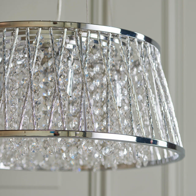 Endon Lighting - 76694 - Endon Lighting 76694 Sophia Indoor Pendant Light Chrome plate & clear crystal Dimmable