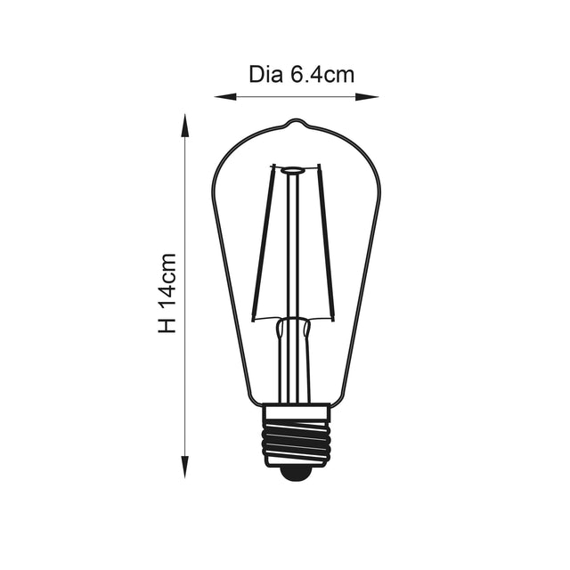 Endon Lighting - 77106 - Endon Lighting 77106 E27 LED filament pear Un-Zoned Accessories Clear glass Non-dimmable