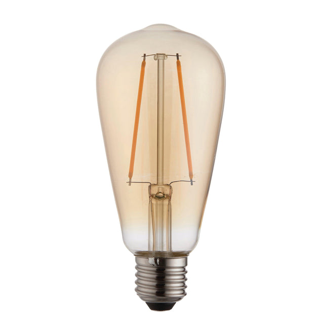 Endon Lighting - 77107 - Endon Lighting 77107 E27 LED filament pear Un-Zoned Accessories Amber glass Non-dimmable