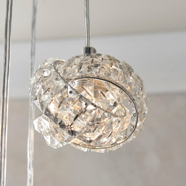 Endon Lighting - 77566 - Endon Lighting 77566 Talia Indoor Pendant Light Chrome plate & clear crystal Dimmable