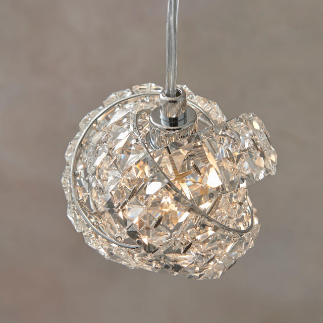 Endon Lighting - 77566 - Endon Lighting 77566 Talia Indoor Pendant Light Chrome plate & clear crystal Dimmable