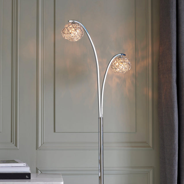 Endon Lighting - 77569 - Endon Lighting 77569 Talia Indoor Floor Lamps Chrome plate & clear crystal Non-dimmable