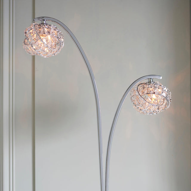 Endon Lighting - 77569 - Endon Lighting 77569 Talia Indoor Floor Lamps Chrome plate & clear crystal Non-dimmable