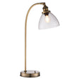 Endon Lighting - 77859 - Endon Lighting 77859 Hansen Indoor Table Lamps Antique brass plate & clear glass Non-dimmable